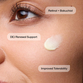 Revision Skincare D·E·J Night Face Cream next to coin for scale showing compact travel-friendly benefit
