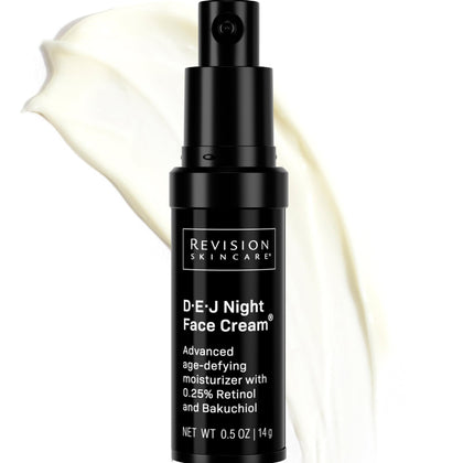 Revision Skincare D·E·J Night Face Cream jar front view showing packaging and size benefit