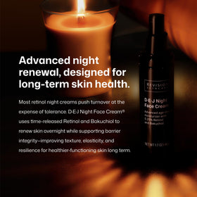 Revision Skincare jar on bathroom shelf in lifestyle scene for nightly routine inspiration