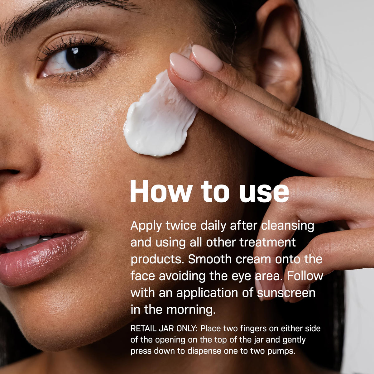 Revision Skincare DermProtect being applied to hand demonstrating soothing hydration