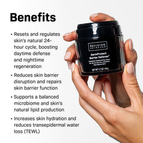 Revision Skincare close-up cream texture demonstrating rich hydration and skin-smoothing feel