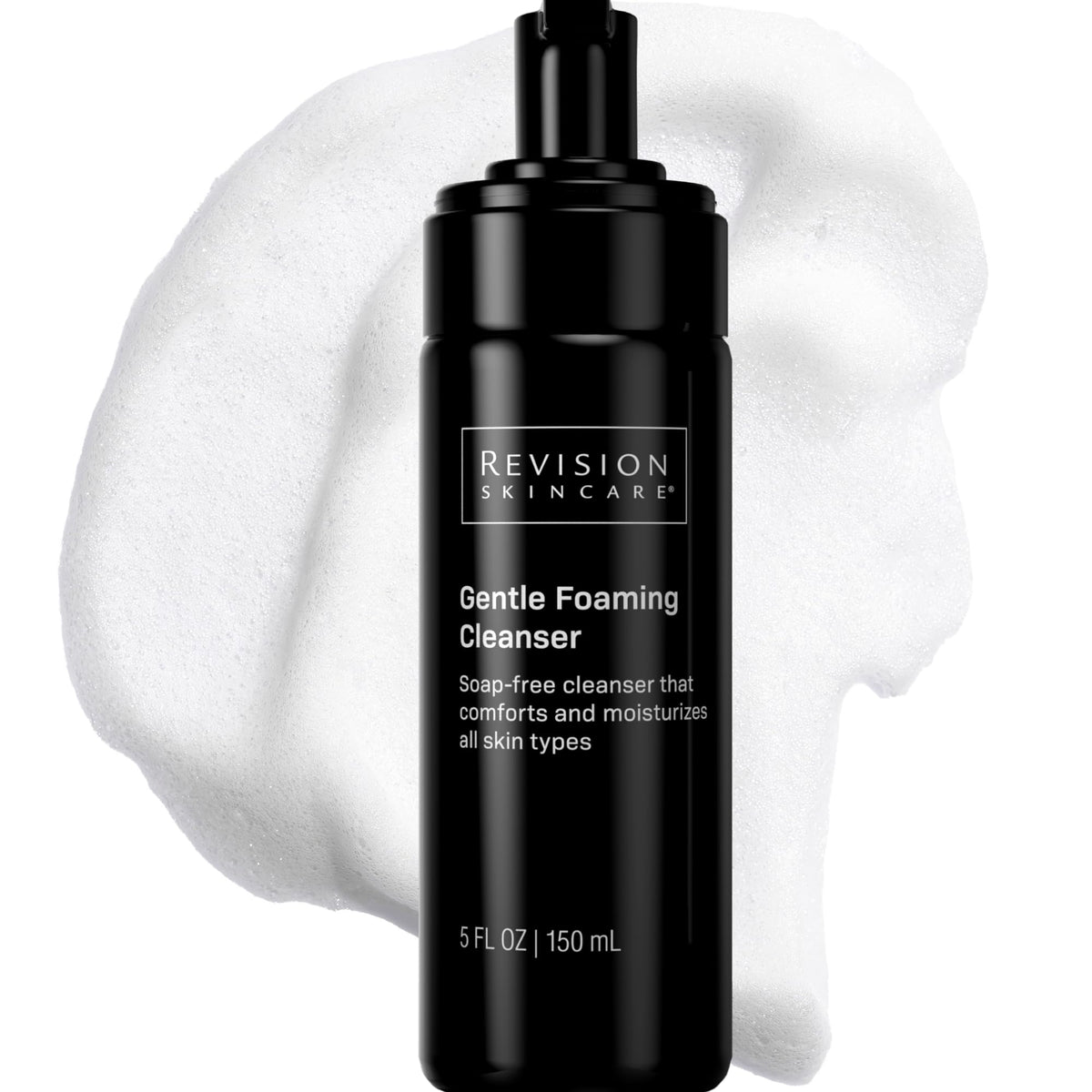 Revision Skincare front bottle view showing packaging and gentle cleansing benefit