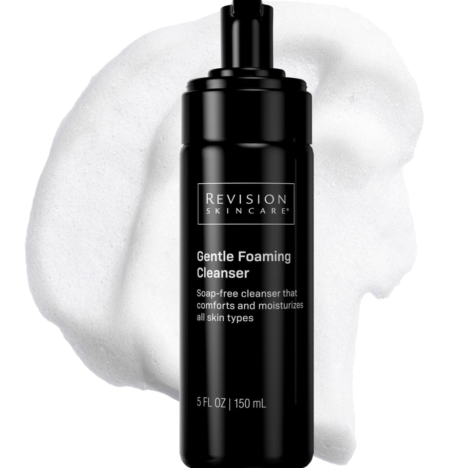 Revision Skincare front bottle view showing packaging and gentle cleansing benefit