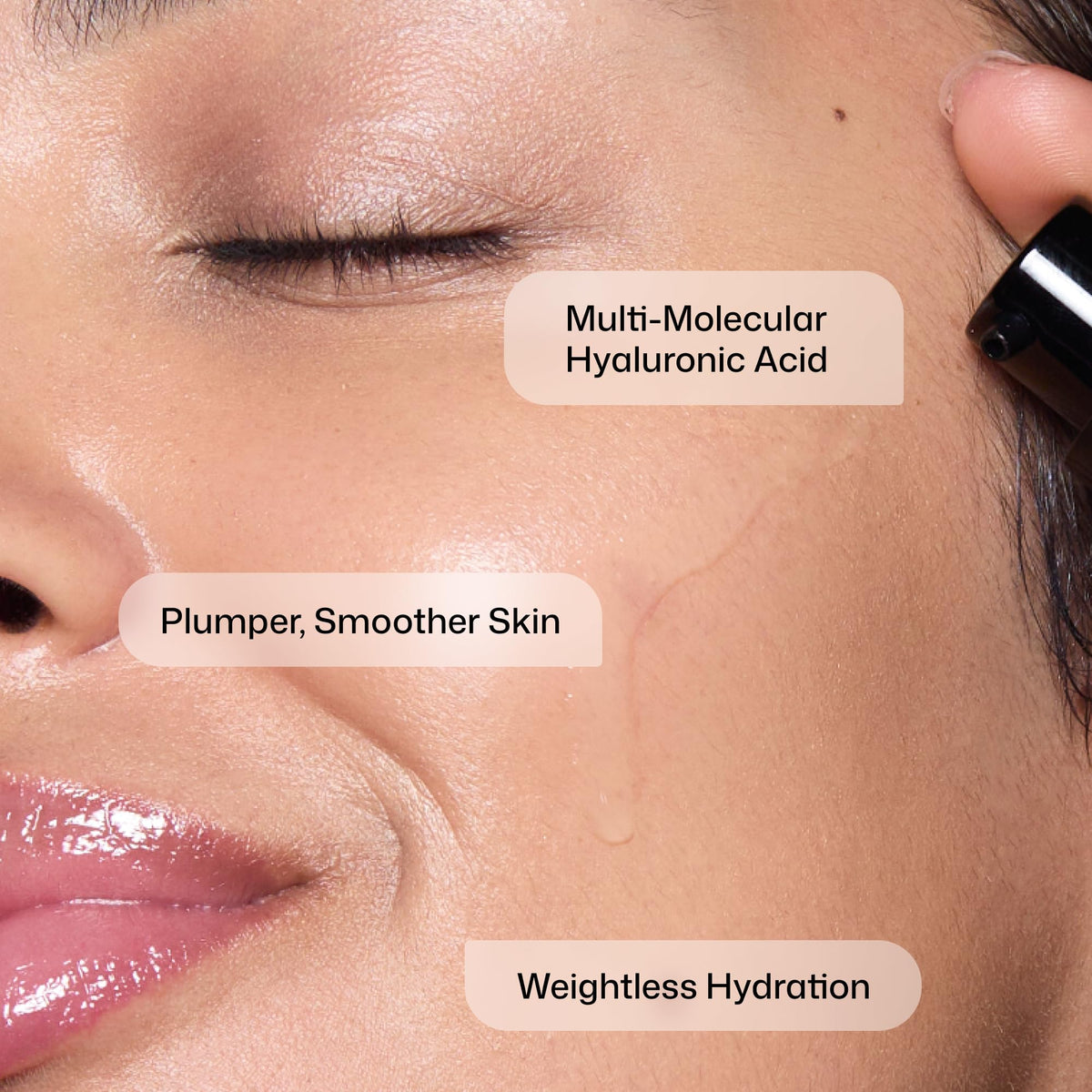 Revision Skincare droplet on skin showing fast absorption and hydration benefit