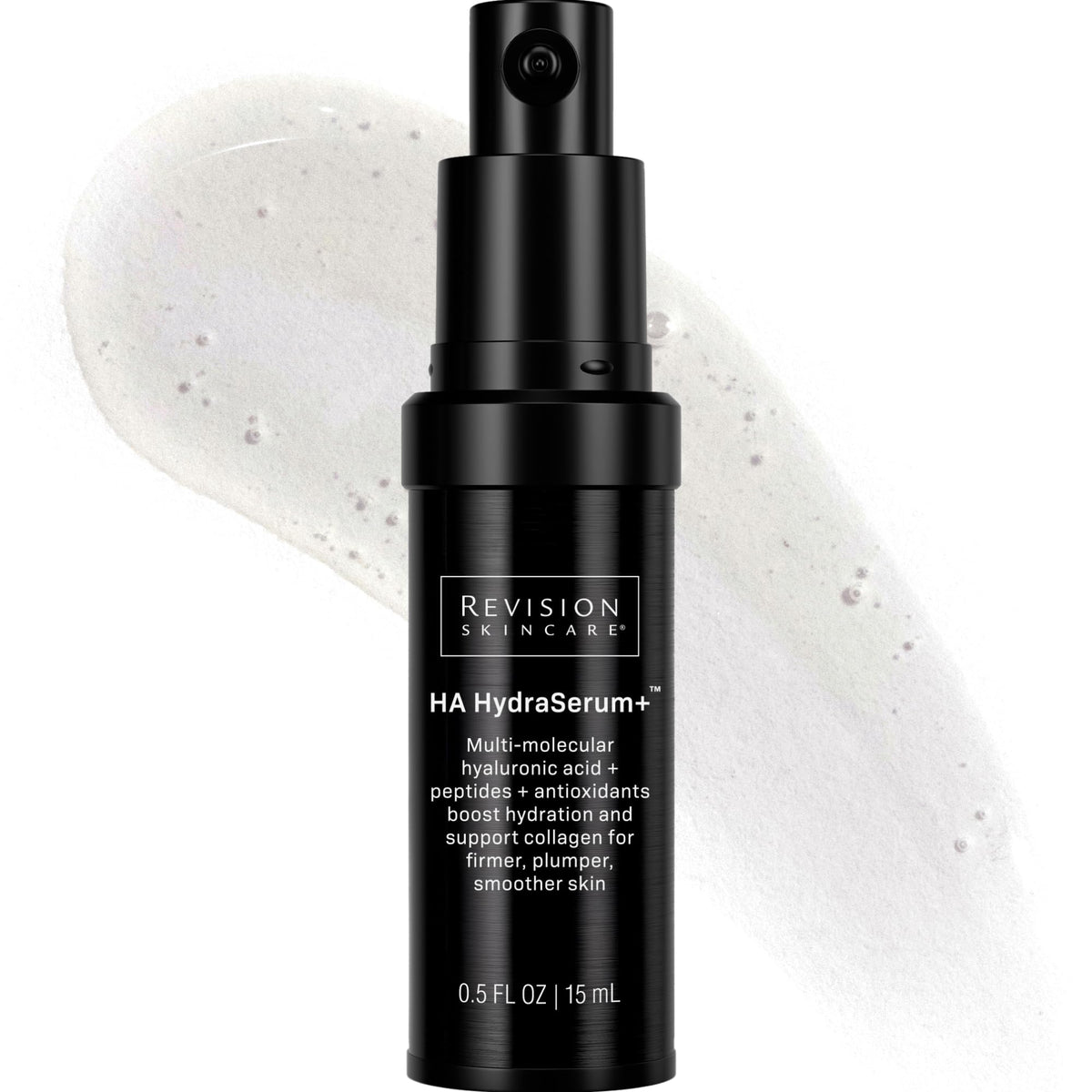 Revision Skincare front bottle image showing compact hydrating serum benefit
