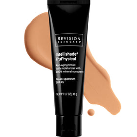 Revision Skincare front packaging showing SPF 45 and tinted tube for daily protection