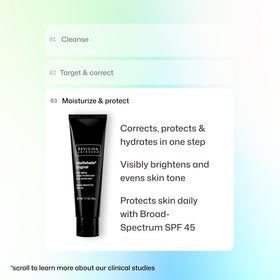 Revision Skincare in bathroom routine setting showing morning skincare streamlining