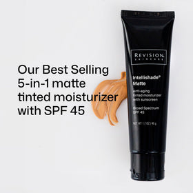 Revision Skincare texture close-up demonstrating matte, oil-free finish benefit