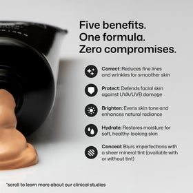 Revision Skincare size comparison next to coin showing 1.7 oz travel-friendly benefit