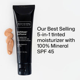 Revision Skincare texture closeup demonstrating smooth mineral tint and hydrating finish