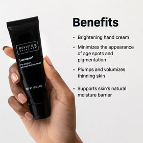 Revision Skincare Lumiquin cream texture close-up highlighting smooth, hydrating consistency benefit