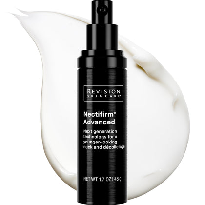 Revision Skincare Nectifirm Advanced front jar showing premium packaging and clinical results