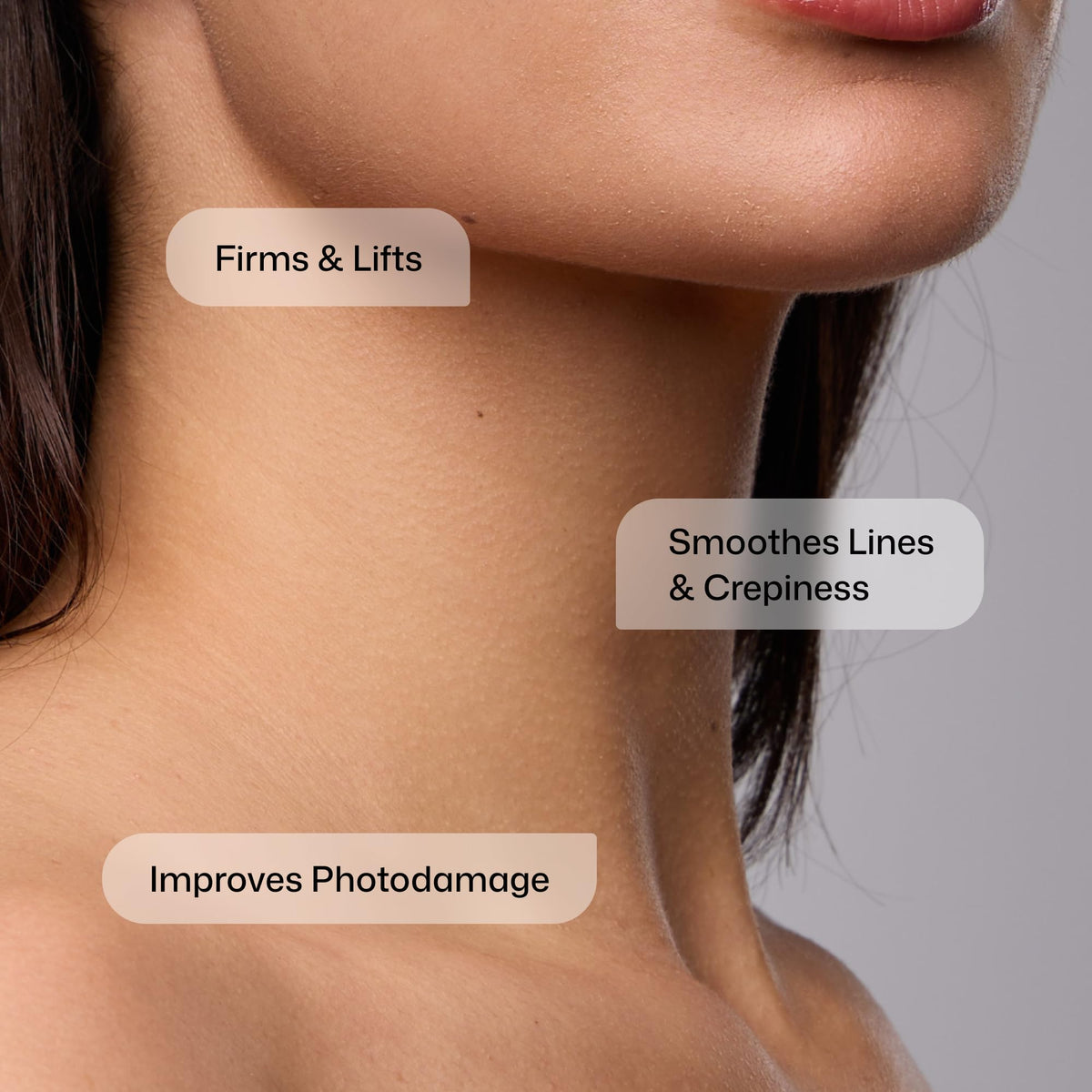 Revision Skincare applying cream to neck to show lifting technique