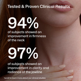 Revision Skincare before and after neck silhouette illustrating improved contour