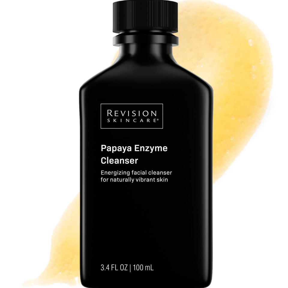 Revision Skincare front packaging showing clean bottle and brand benefit
