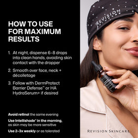 Revision Skincare comparison visual showing improved texture and brighter skin