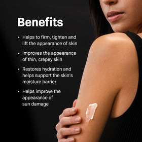 Revision Skincare BodiContour lotion texture close-up, highlights rich hydration benefit