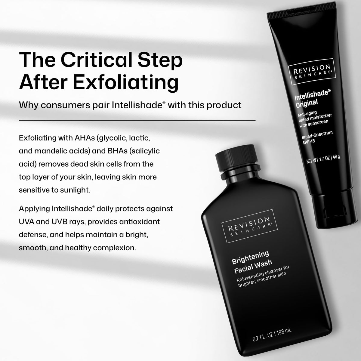 Revision Skincare applying cleanser to face illustrating brighter skin