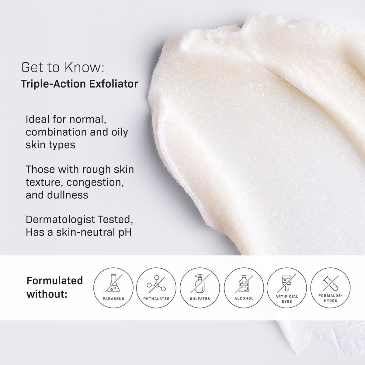 Revision Skincare in-hand applying exfoliator to face for smoothness benefit