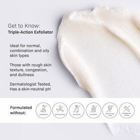 Revision Skincare in-hand applying exfoliator to face for smoothness benefit