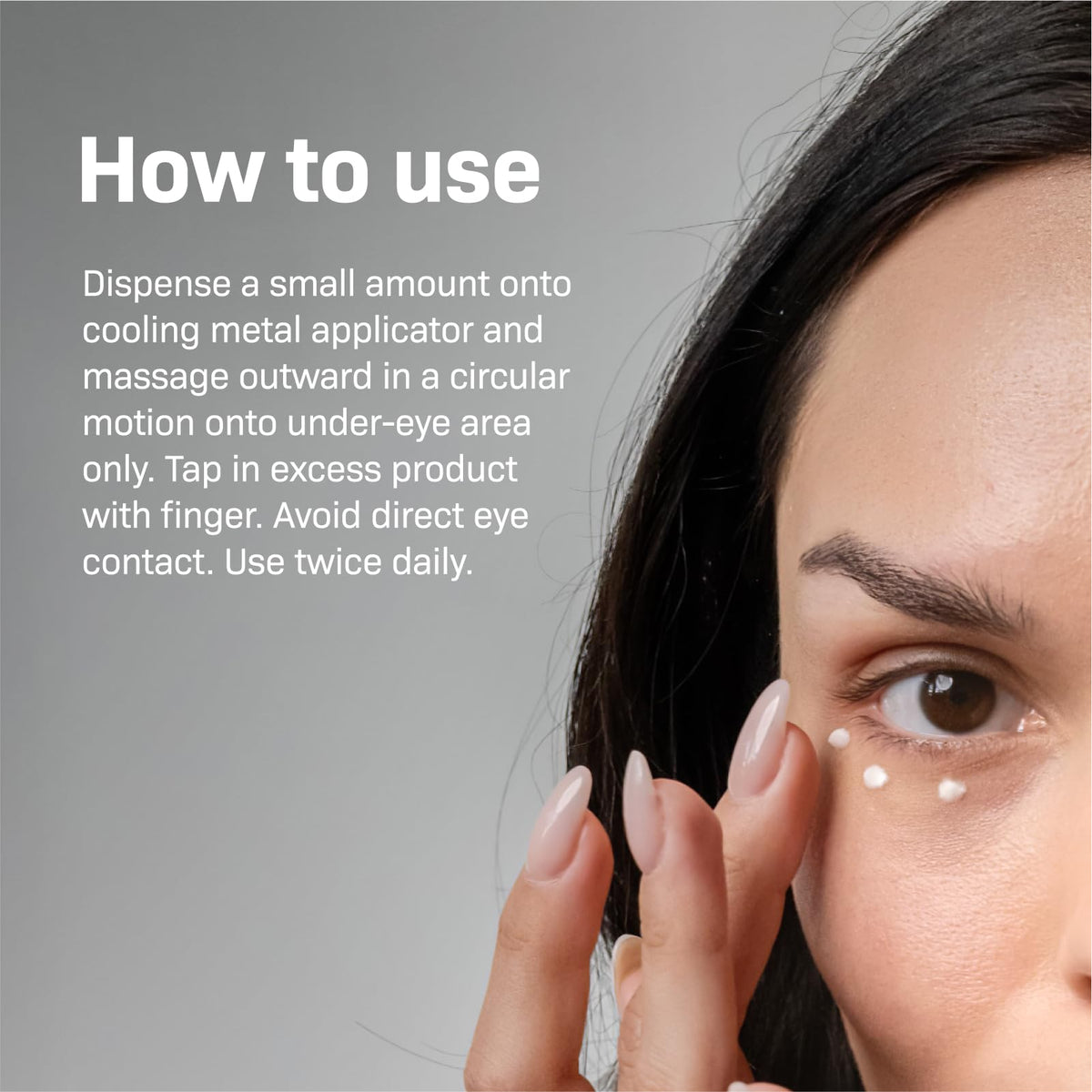 Revision Skincare cream dabbed on hand demonstrating precise application and control