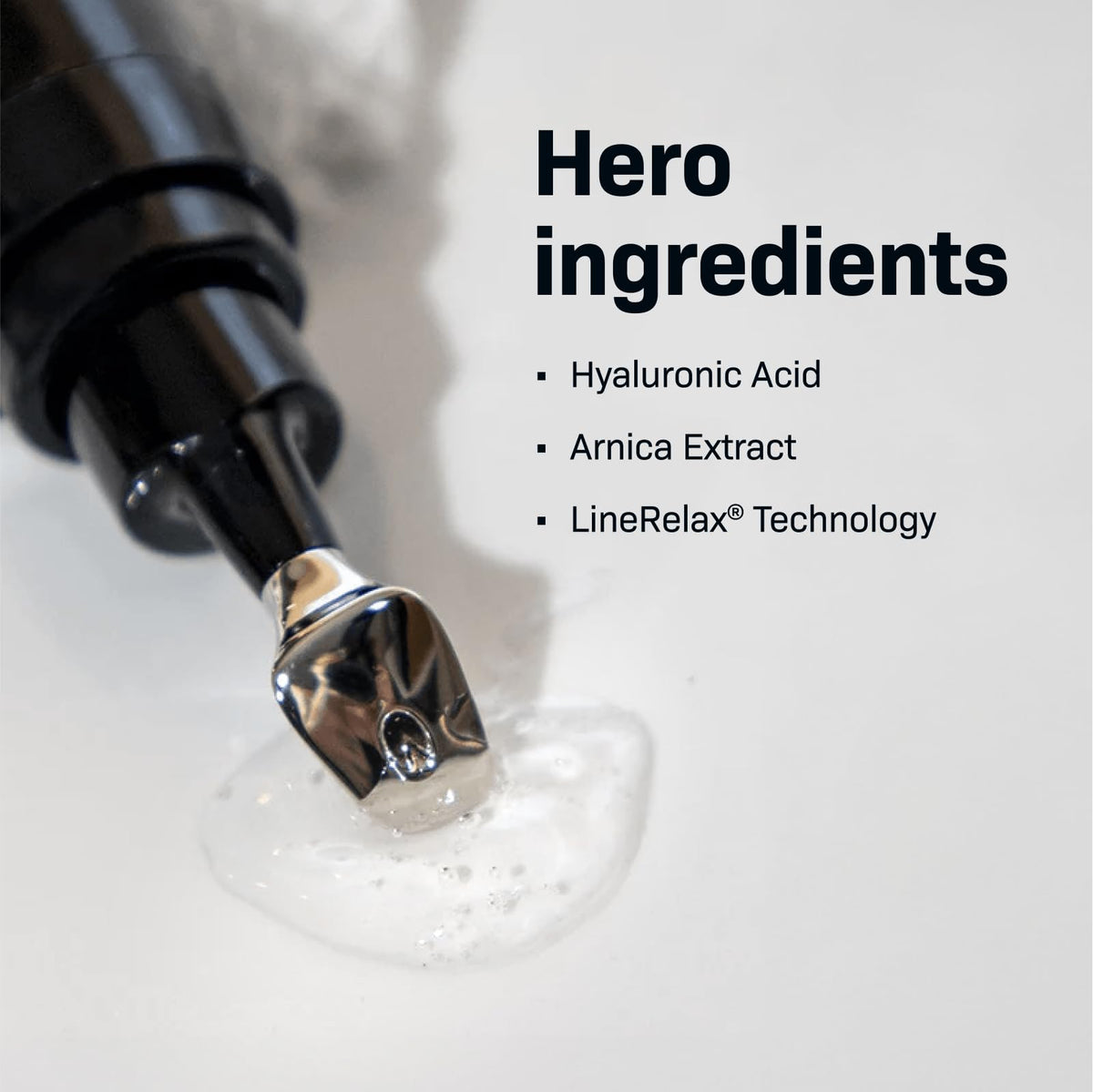 Revision Skincare Revox in use under eye application providing targeted smoothing