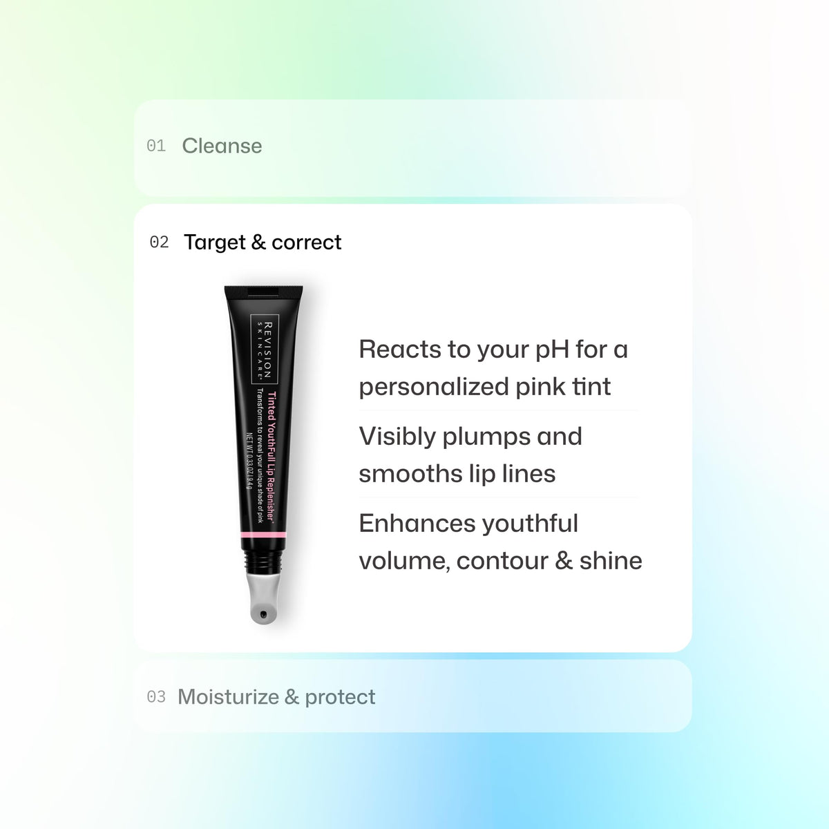 Revision Skincare product beside a coin showing compact 0.33 oz travel-friendly size