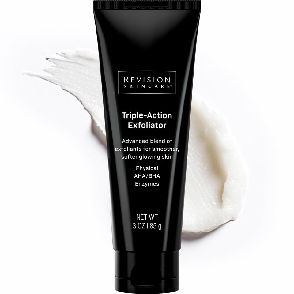 Revision Skincare front packaging showing clinical exfoliator and 3 oz size benefit