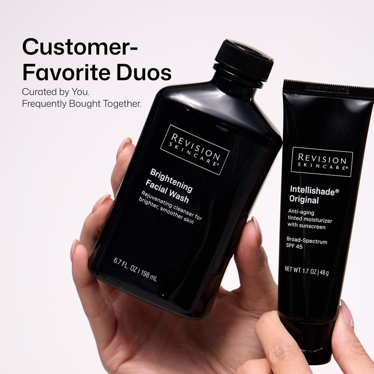 Revision Skincare foam on skin to illustrate gentle cleansing action