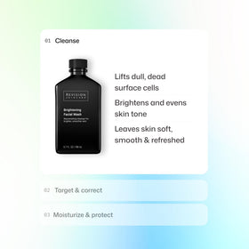 Revision Skincare wash next to serum to show morning skincare routine pairing