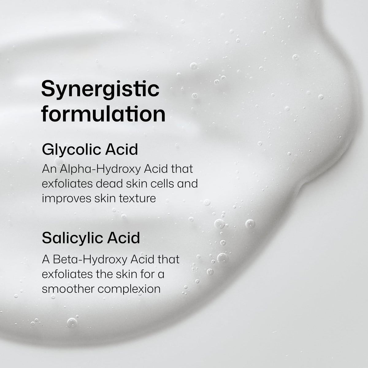 Revision Skincare gel texture close-up highlighting lightweight exfoliation