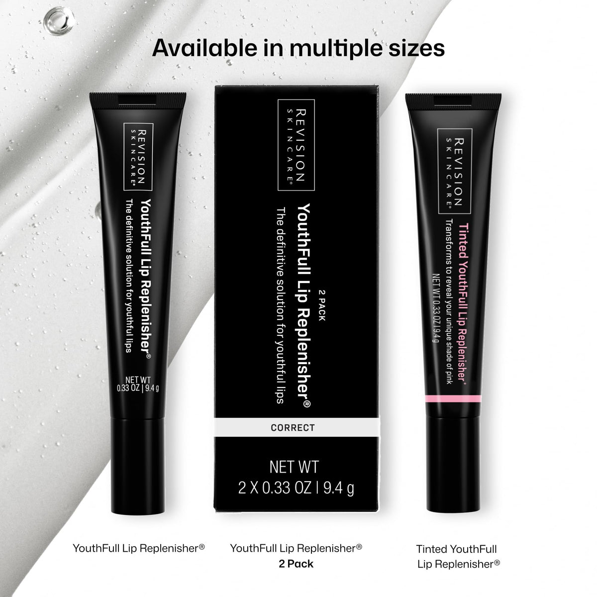 Revision Skincare ingredients flatlay highlighting antioxidants and peptides