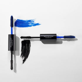 RevitaLash mascara stroke on lashes showing rich pigment and lift benefit