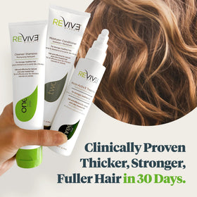 REVIV3 PROCARE overhead lineup of all three products highlighting routine simplicity
