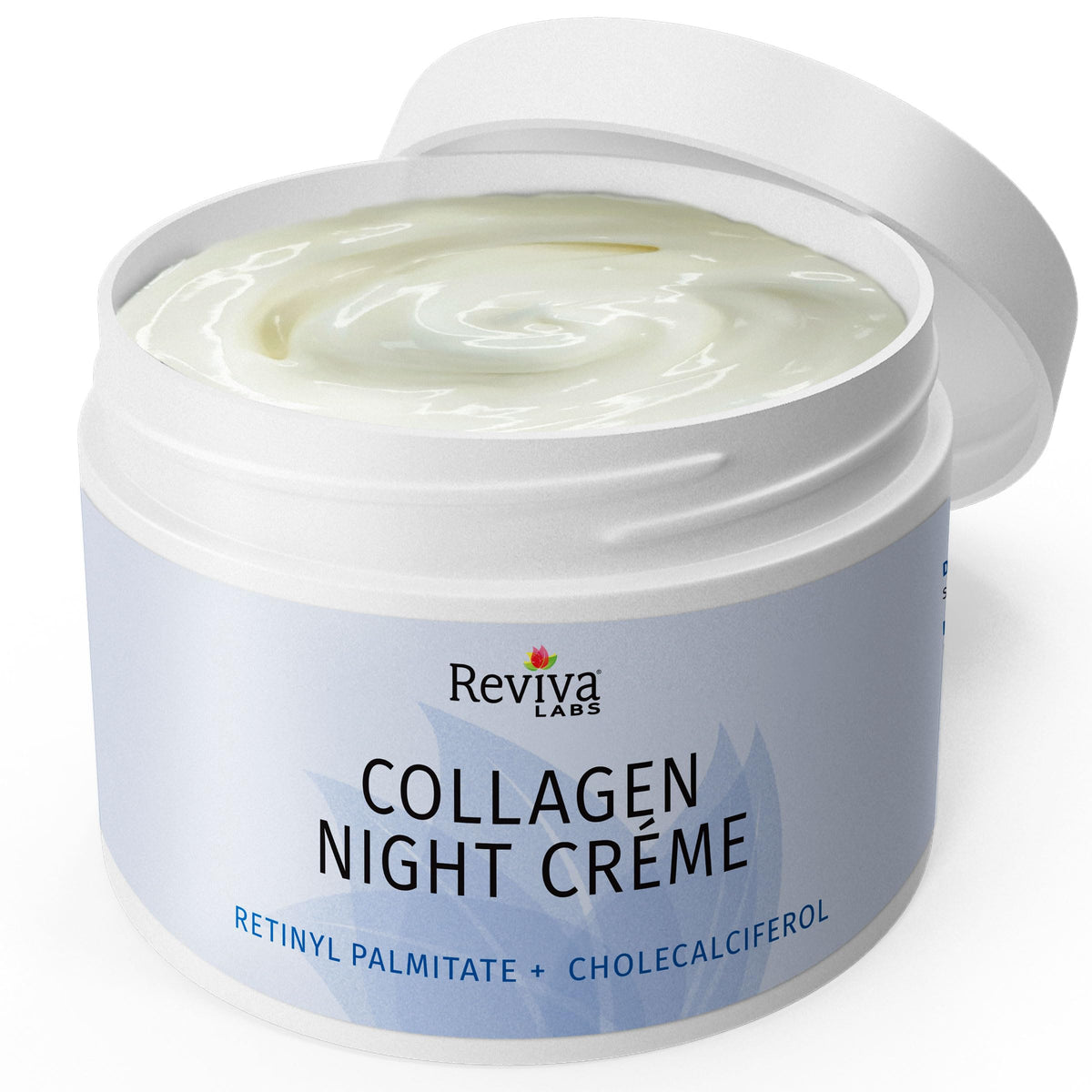 Reviva Labs cream on palm showing lightweight texture and absorbency