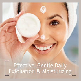 Reviva Labs cream on fingers illustrating lightweight spreadability and hydration