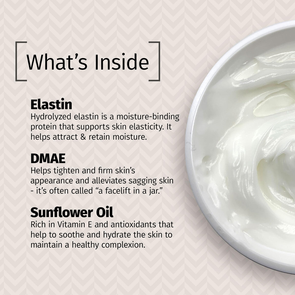 Reviva Labs ingredients display with rosehip and vitamin E for nourishment