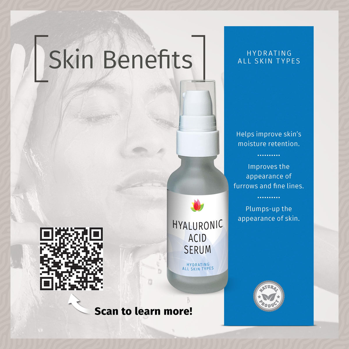 Reviva Labs serum being applied to neck for visible hydration and smoothing