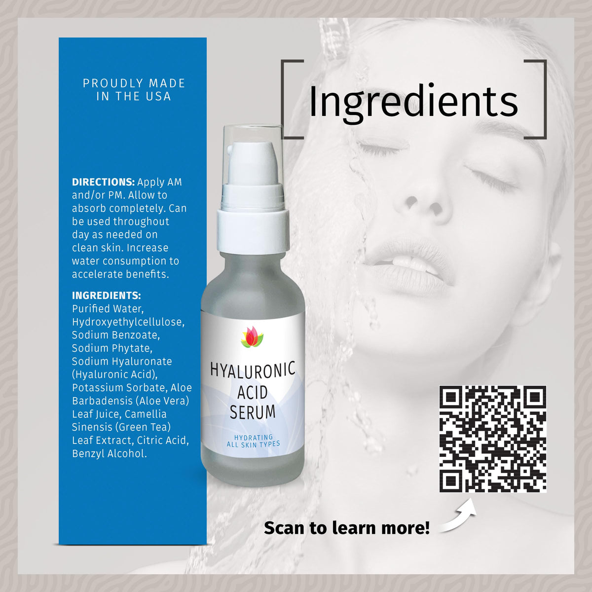 Reviva Labs boxed packaging with product details and complimentary consultation