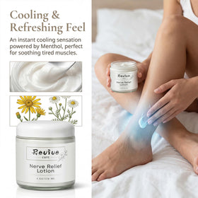 REVIVE CARE applied to foot highlighting soothing comfort and moisturized skin
