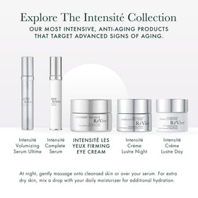 RéVive label close-up lists key actives like peptide and hyaluronic acid benefit