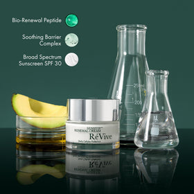 RéVive label detail highlighting Bio-Renewal Peptide and benefits