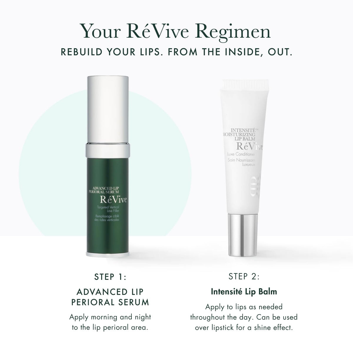 RéVive before-and-after perioral comparison highlighting reduced vertical lines benefit