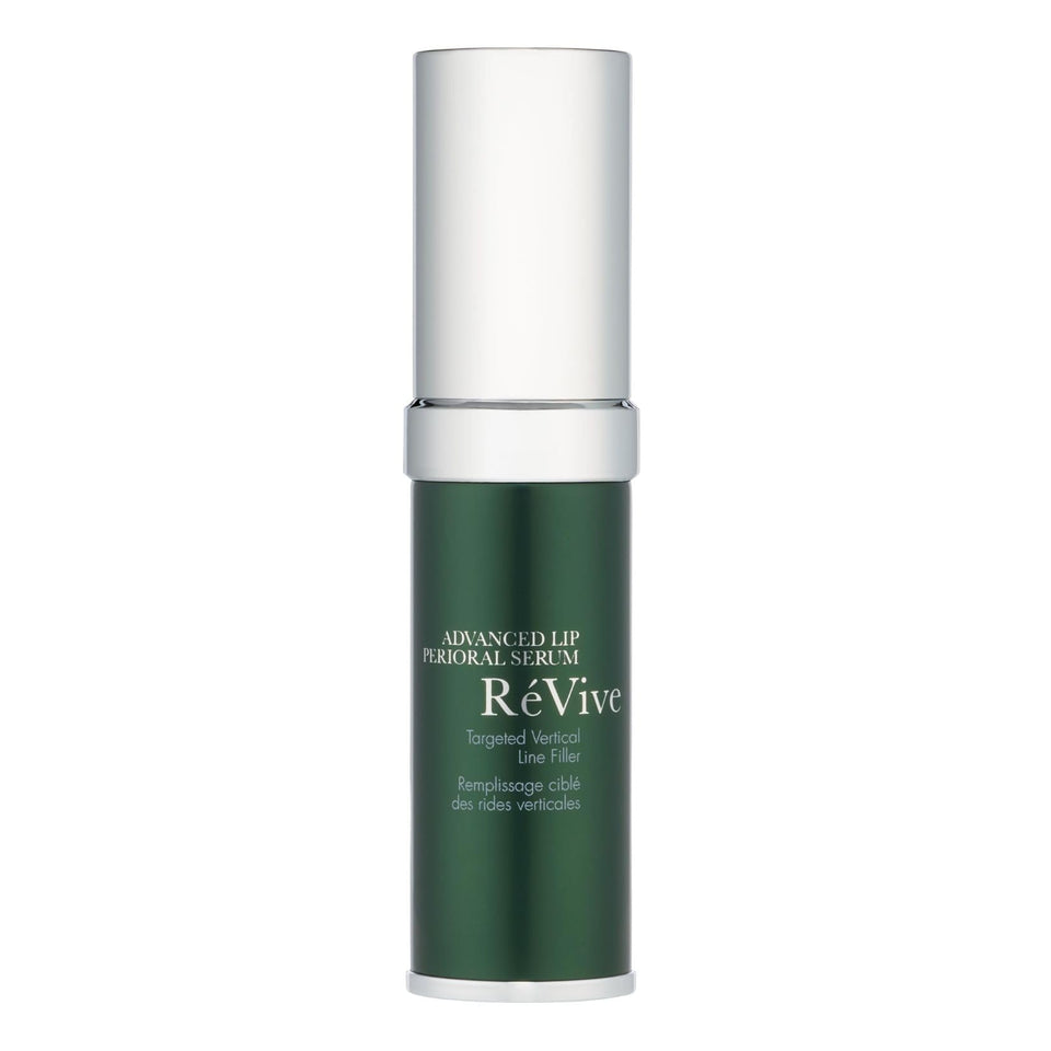 RéVive front packaging showing the perioral serum bottle and branding benefit