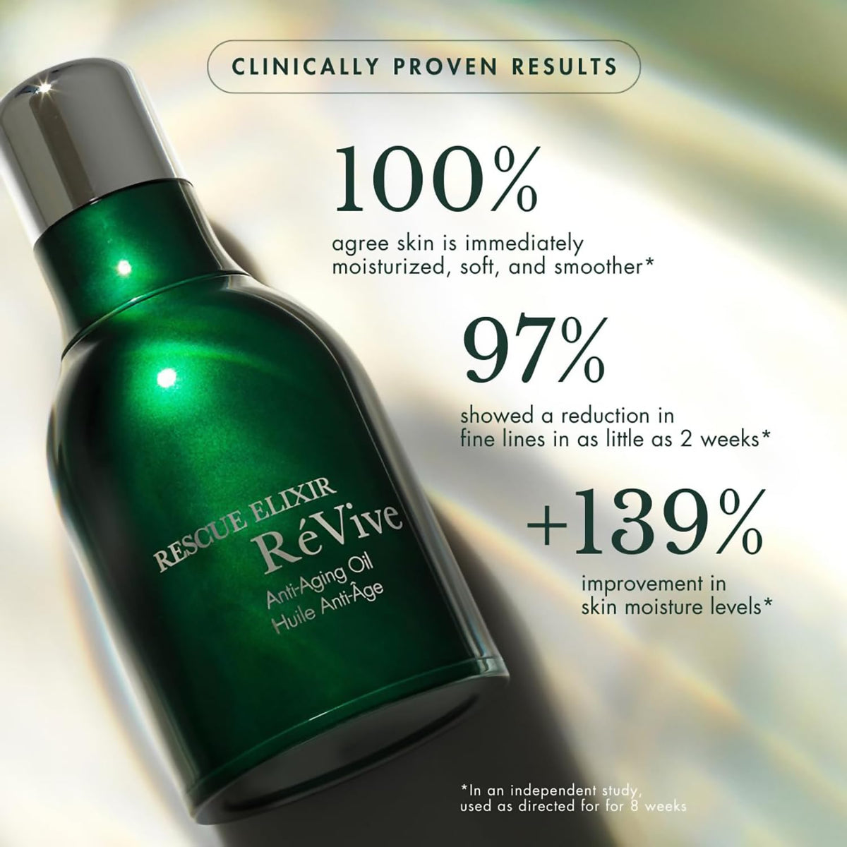 RéVive Rescue Elixir close-up texture of oil showing lightweight nourishment benefit