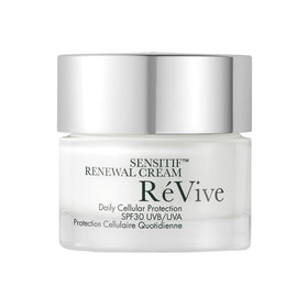 RéVive jar front view showing product and SPF protection benefits