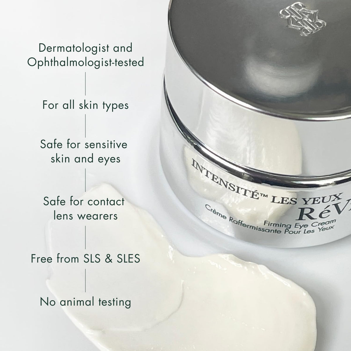 RéVive 15ml jar beside fingers for scale, showing travel-friendly size benefit