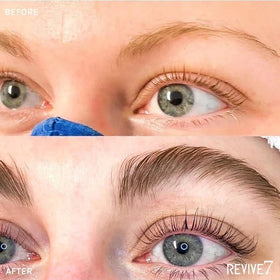 Revive7 illustrative before and after guide for fuller-looking lashes