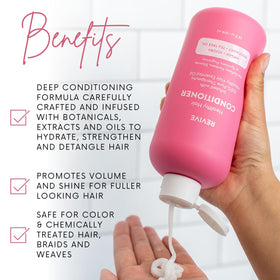 REVIVEEO conditioner texture showing silky slip for easy detangling