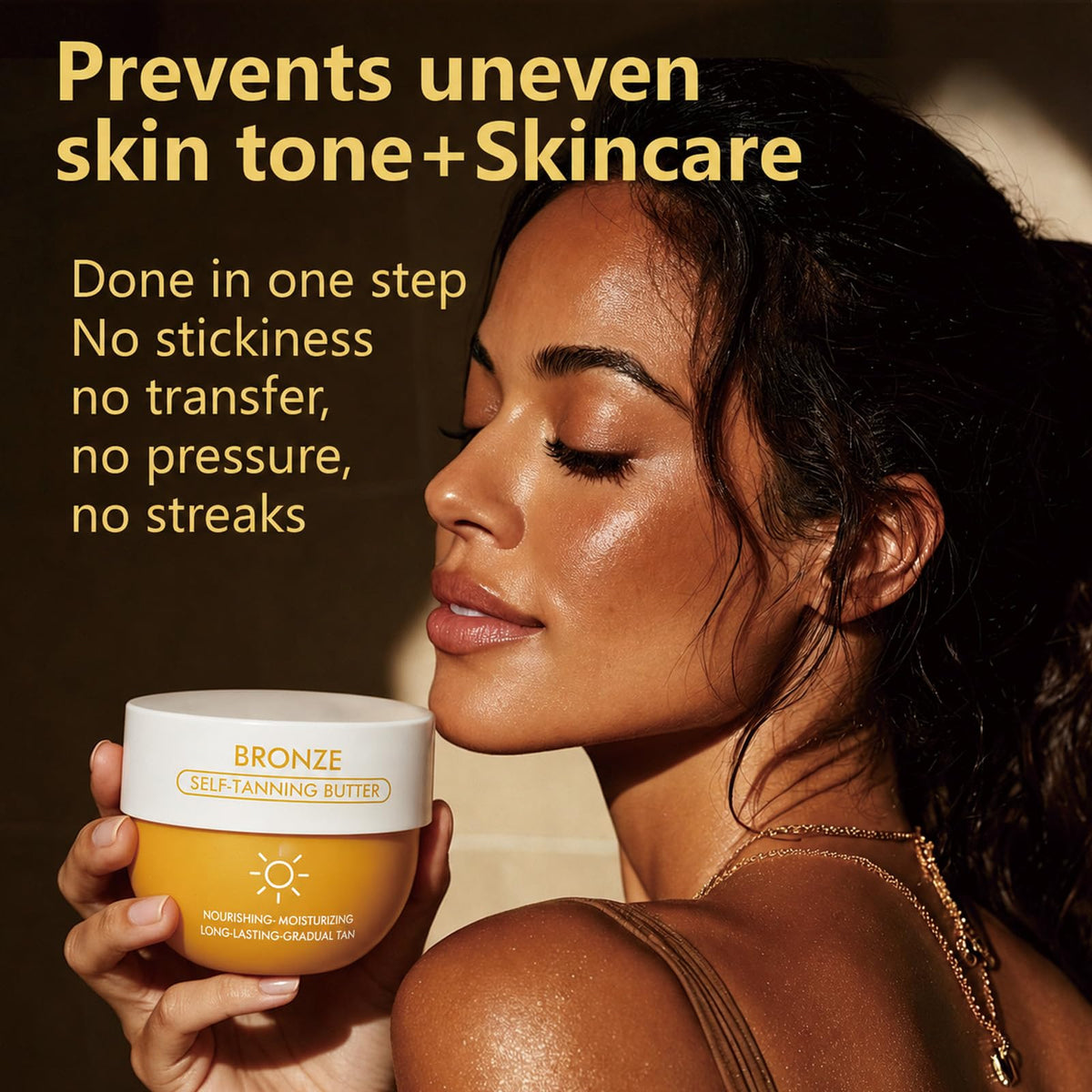 ReviveNerve placed on bathroom vanity suggesting daily skincare and tanning ritual